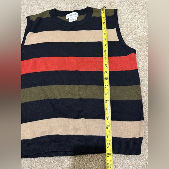 Vintage Harve Benard Sport Striped Sleeveless Sweater Vest Size L - Picture 4 of 5